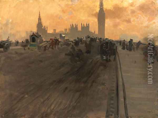 Westminster Bridge II Oil Painting - Giuseppe de Nittis