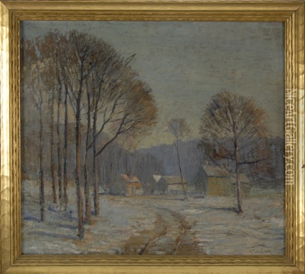 Rural Winter Scene Oil Painting - Alexander Theobald Van Laer
