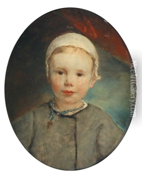Enfant Au Bonnet Oil Painting - Louis Gustave Ricard