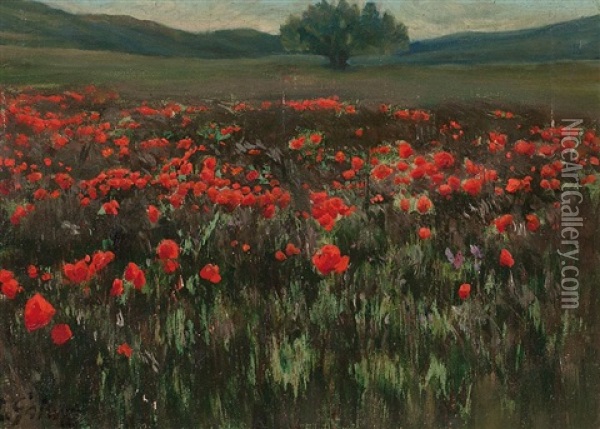 Amapolas Oil Painting - Enrique Galwey