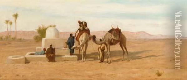At The Well Oil Painting - Frederick Goodall