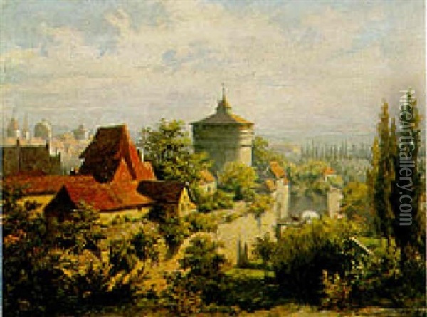 Die Nurnberger Burg Oil Painting - Bruno Dietze