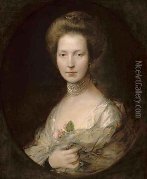 Portrait of a lady, identified as Lady Louisa Clarges Oil Painting - Thomas Gainsborough