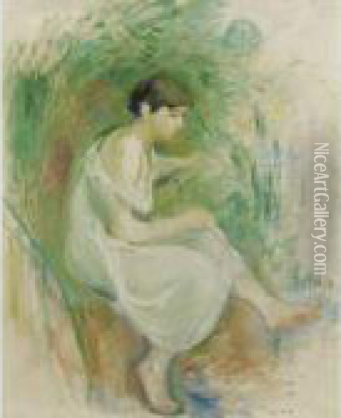 Baigneuse En Chemise Oil Painting - Berthe Morisot