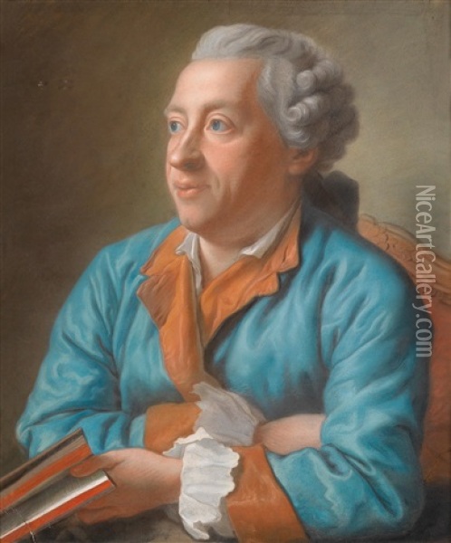 /studio Portrat Des Dramatikers Charles Simon Favart Oil Painting - Jean Etienne Liotard