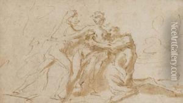 Hercule, Dejanire Et Nessus Oil Painting - Giovanni Antonio Pellegrini