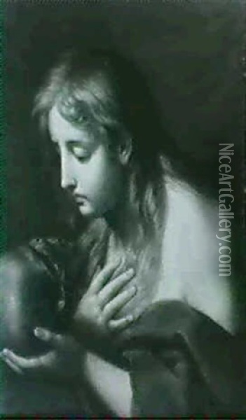 The Penitent Magdalene Oil Painting - Agostino Masucci