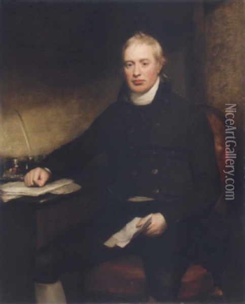 Portrait Of Sir Everard Home Oil Painting - Sir William Beechey