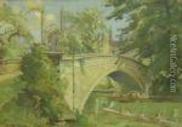 Ehlers, Rwa 'kingscollege, Cambridge', 'trinity Bridge, Cambridge', 'kings Bridge,cambridge' And Three Other Cambridge Views Oil Painting - Ernest Herman Ehlers