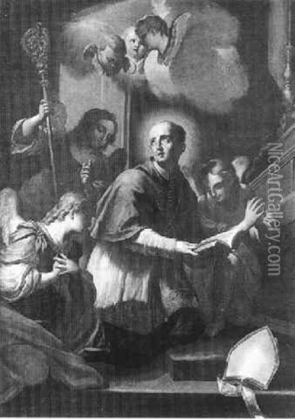 La Vierge Et L'enfant Avec Saint Jean Baptiste Oil Painting - Pietro Bardellino