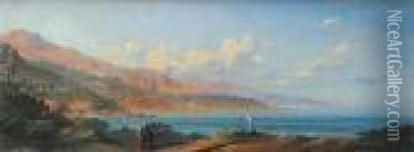 Paysage Maritime En Allant Vers L'italie Oil Painting - Emmanuel Costa