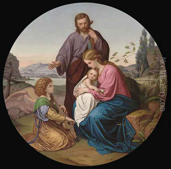 The Holy Family Oil Painting - Nazarene School