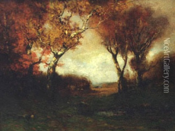 Landscape With Trees Oil Painting - John Joseph Enneking