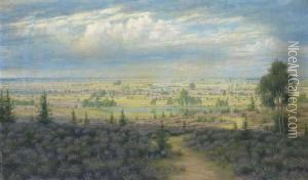 An Extensive Landscape Oil Painting - Alfred Rudolphe Thielemann