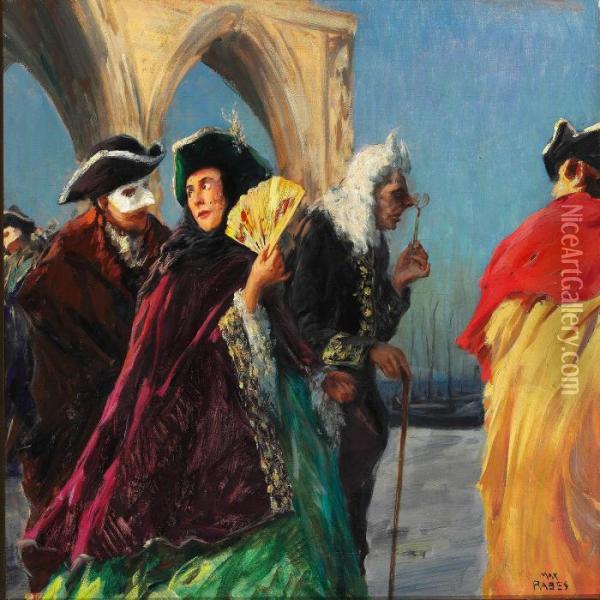 Carneval. Alt Venedig Oil Painting - Max Friedrich Rabes