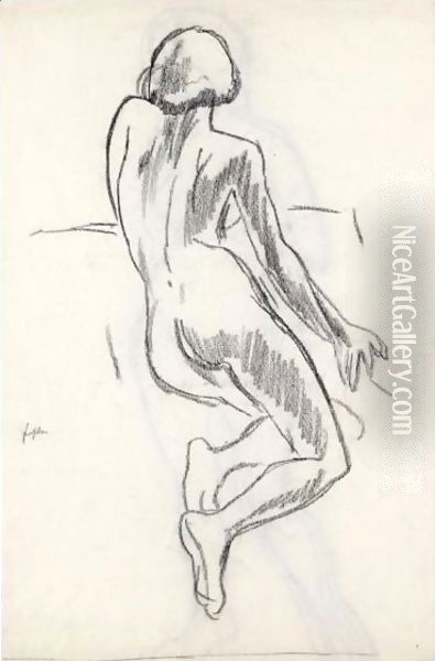 Study Of A Female Nude Oil Painting - Samuel John Peploe