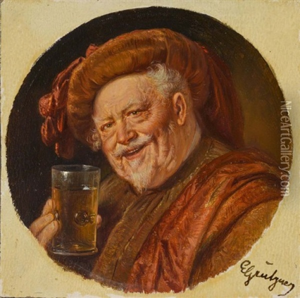 Falstaff Oil Painting - Eduard von Gruetzner