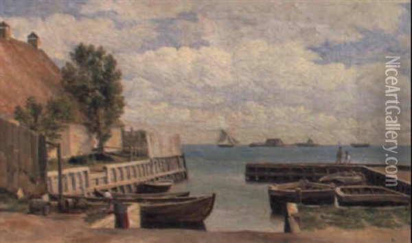 Havnen Ved Kastrup Oil Painting - Christoffer Wilhelm Eckersberg