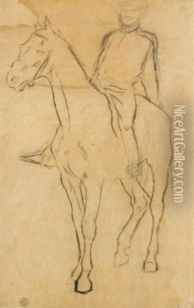 Jockey Monte, Vers 1890 Oil Painting - Edgar Degas