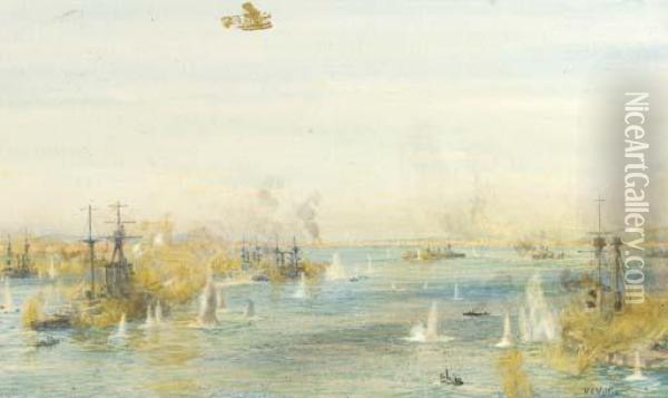 The Bombardment Of The Turkish Oil Painting - William Lionel Wyllie
