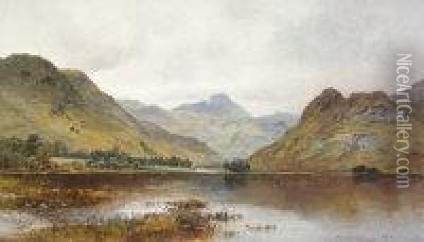 Valley With Lake And Mountains Oil Painting - Alexander Williams