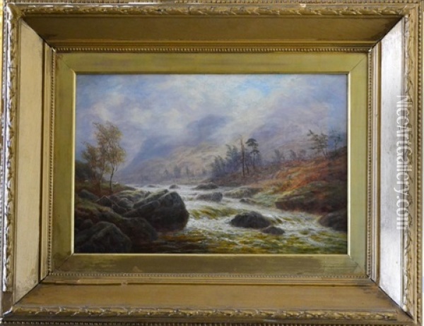 On The Llugwy, North Wales Oil Painting - William Mellor