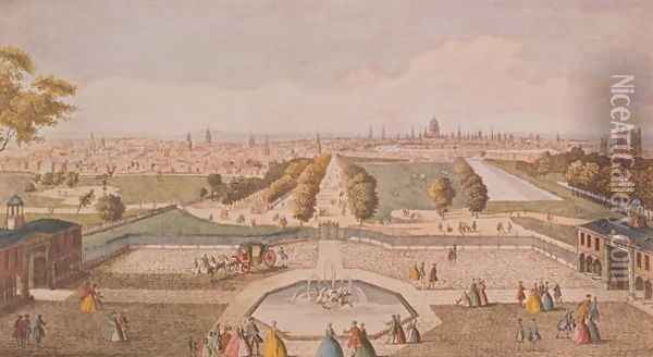 View of St. Jamess Park from Buckingham Palace Oil Painting - Jacques Rigaud