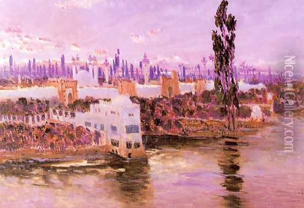 El Bosforo. Constantinopla a orillas del Bosforo Oil Painting - Antonio Munoz Degrain