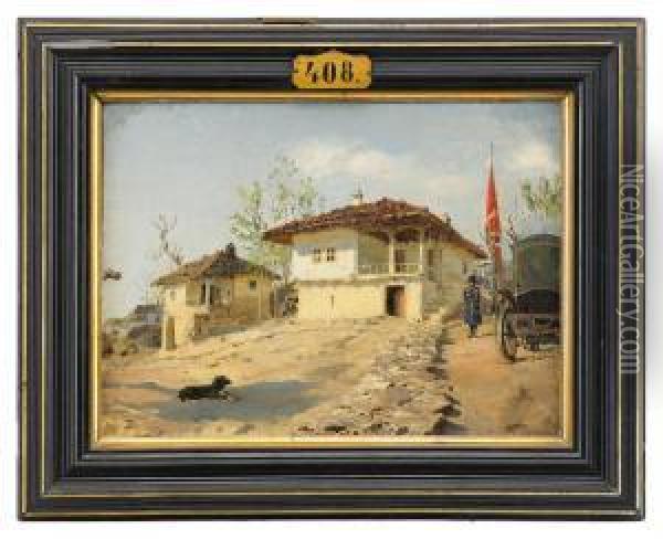 A House Oil Painting - Vasily Polenov