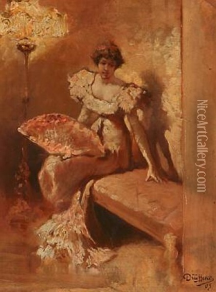 Noble Lady In A Party Dress Oil Painting - Paul Dueyffcke