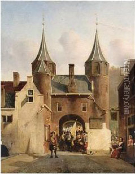 The Town Guard Oil Painting - Hendricus Johannes Scheeres