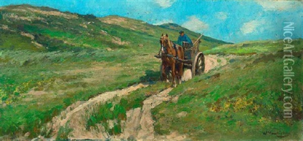 Bauer Mit Pferdekarren Oil Painting - Wilhelm Hambuechen