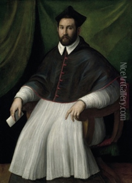 Ritratto Di Un Ecclesiastico Oil Painting - Sebastiano Del Piombo