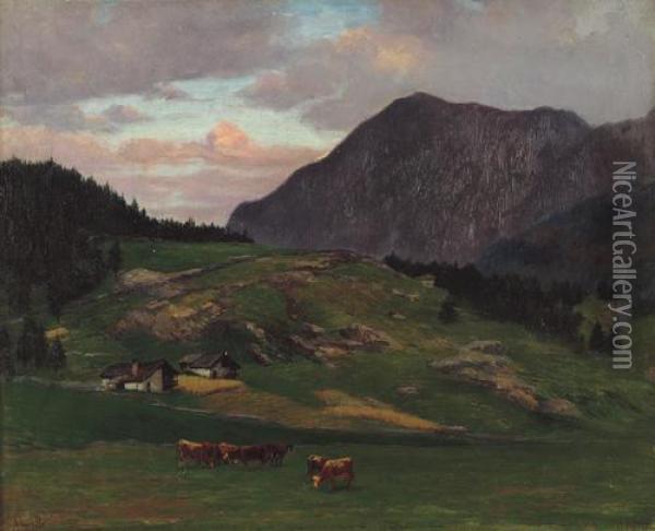 Pascolo Alpino Oil Painting - Luigi Arbarello