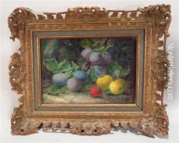 2 Still Lifes With Fruit Oil Painting - Oliver Clare