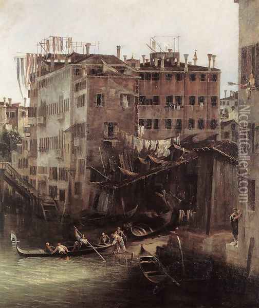 The Rio dei Mendicanti (detail) Oil Painting - (Giovanni Antonio Canal) Canaletto