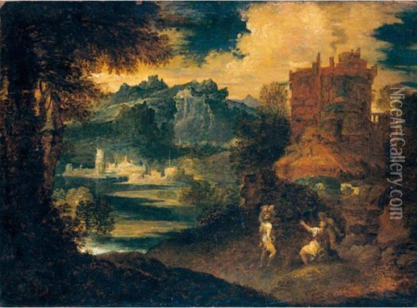 Paesaggio Con Figure Oil Painting - Tiziano Vecellio (Titian)