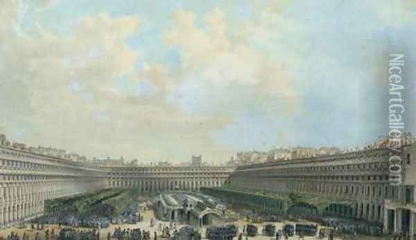 The Garden of the Palais Royal Oil Painting - Louis-Nicolas de Lespinasse