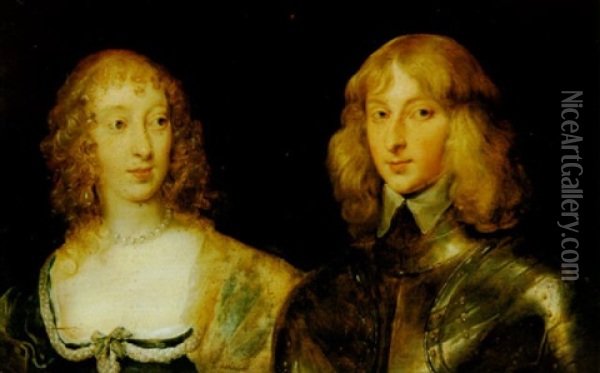 Portrait Of Jerome Weston, Second Earl Of Portland And His Wife Frances Stuart Oil Painting - David Beck
