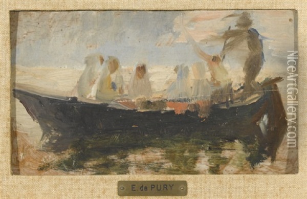 Die Bootsfahrt Oil Painting - Edmond Jean de Pury
