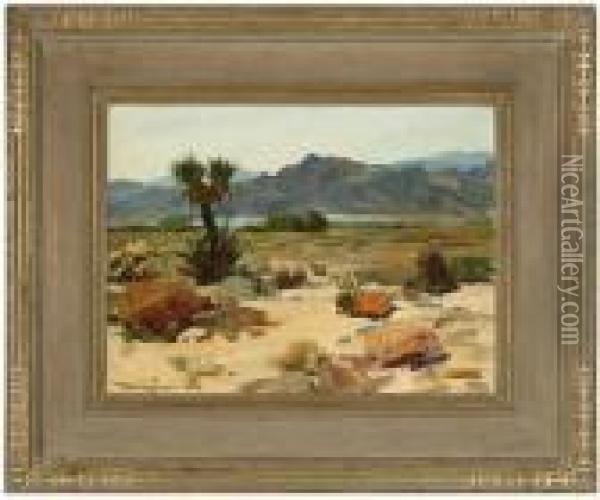 Desert Mountains Oil Painting - Frank Tenney Johnson