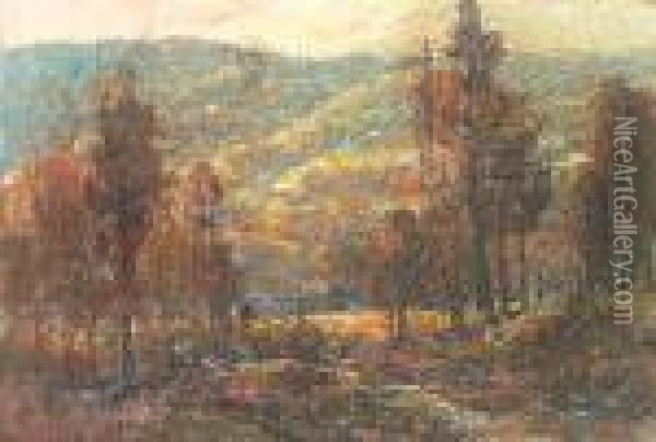 An Autumn Landscape Oil Painting - Ernest Lawson