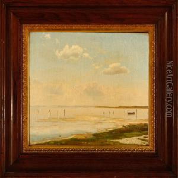 Coastal Scene On A Calm Summer Day Oil Painting - Vilhelm Peter C. Kyhn
