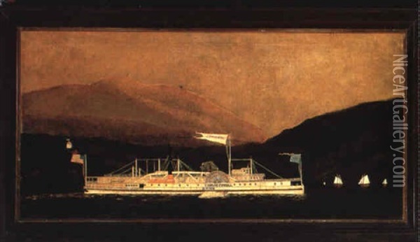 Steamboat 'thomas Powell' Oil Painting - James Bard