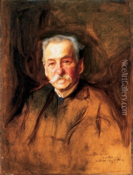 Portrait Of A Gentleman In Vienna Oil Painting - Philip Alexius De Laszlo