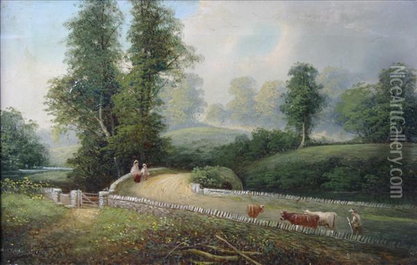 Wyckham Bridge Oil Painting - George Harris