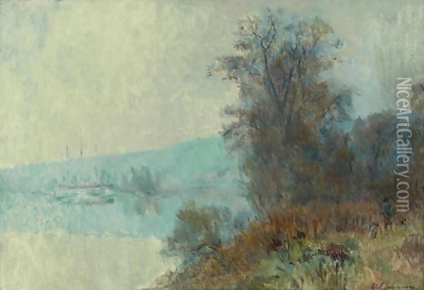Bords De Seine Oil Painting - Albert Lebourg