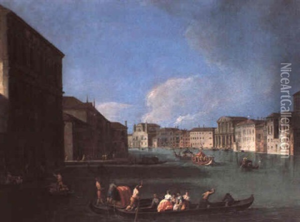 Veduta Del Canal Grande Oil Painting - Giovanni Richter