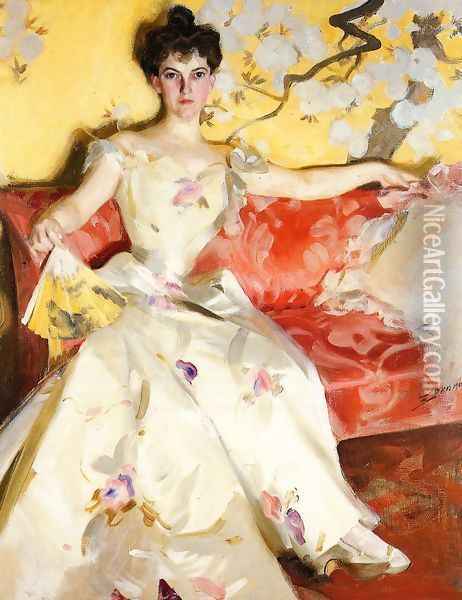 Portrait of Elizabeth Sherman Cameron Oil Painting - Anders Zorn