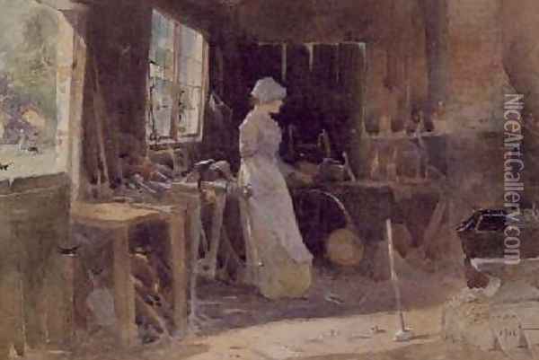 The Blacksmiths Daughter 1906 Oil Painting - Thomas Mackay